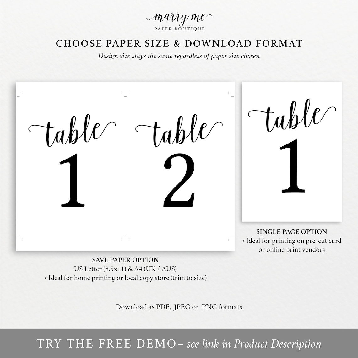Table Number Template Table Numbers Printable Table Numbers - Etsy