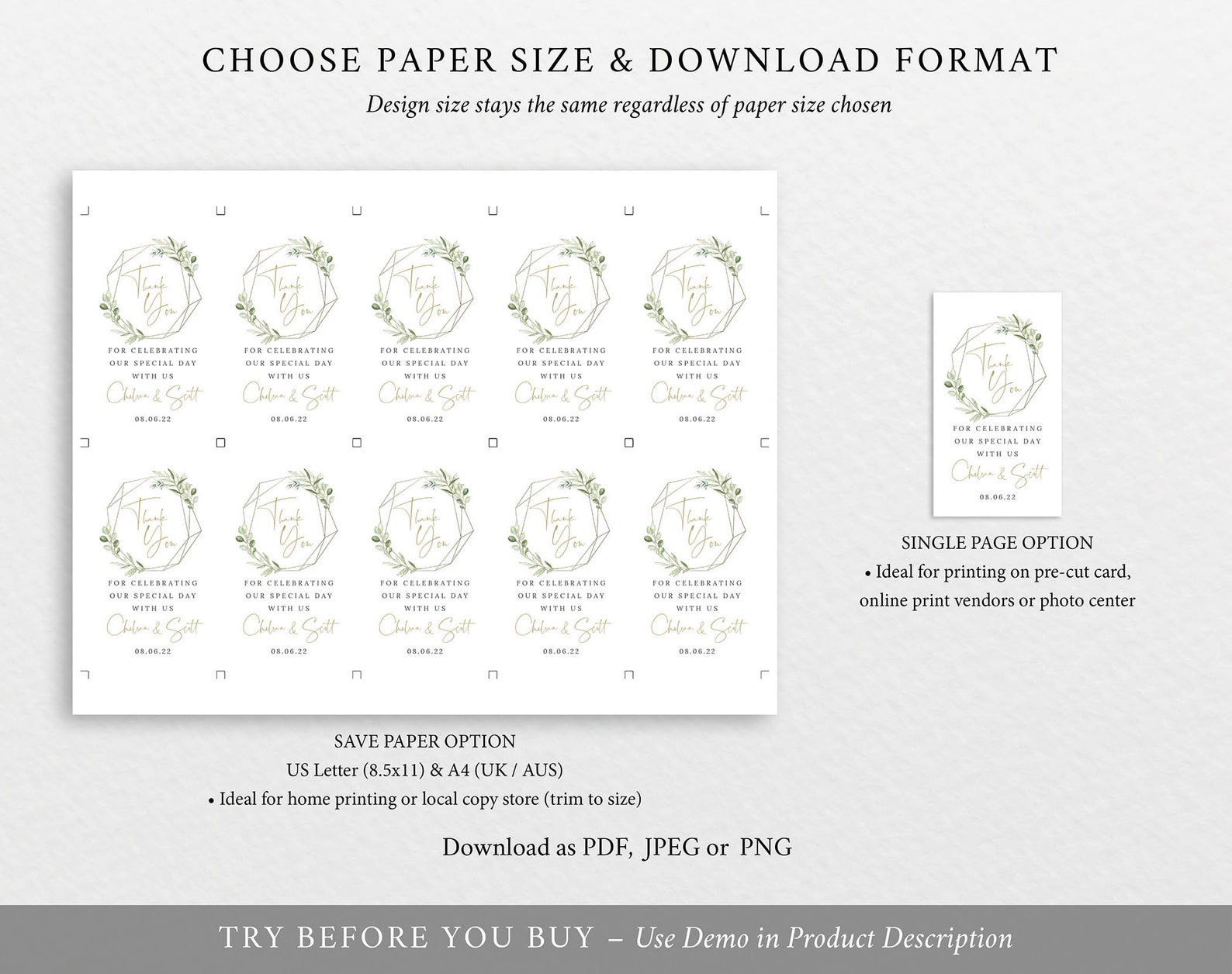 Favor Tag Template Demo Available Printable Editable Instant | Etsy