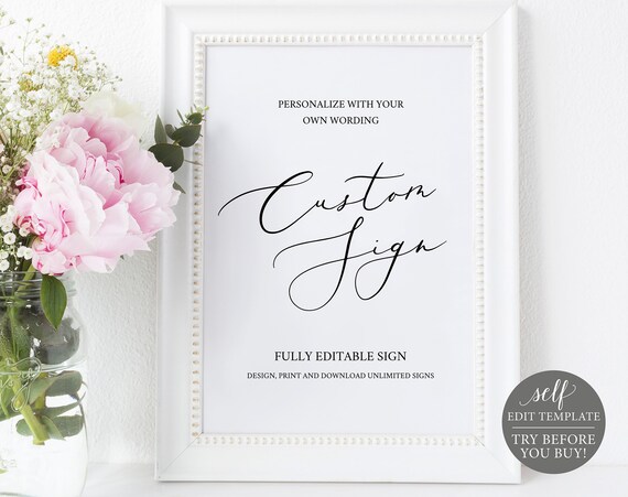 make unlimited wedding signs template try before you buy etsy