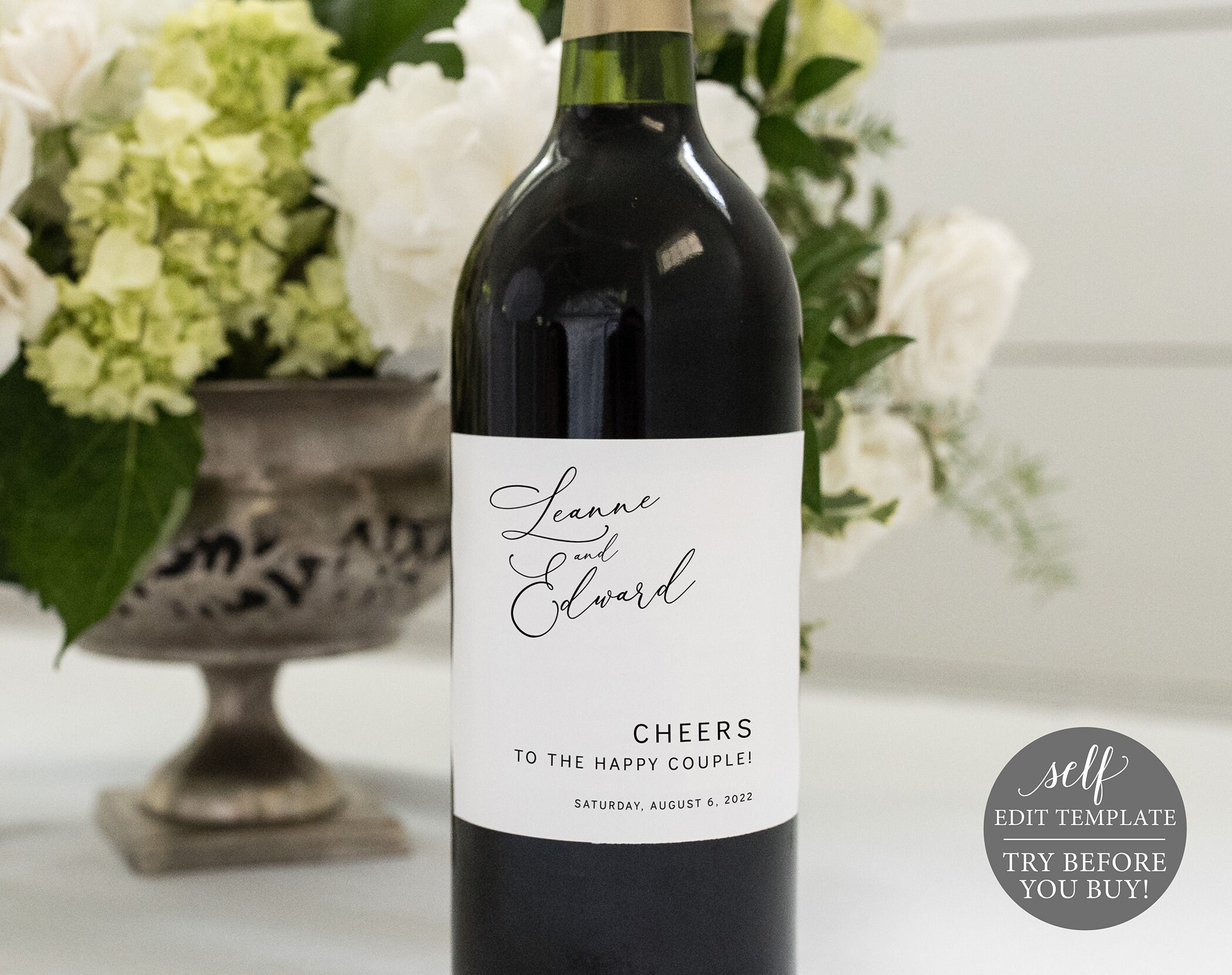 wine label template minimalist editable printable