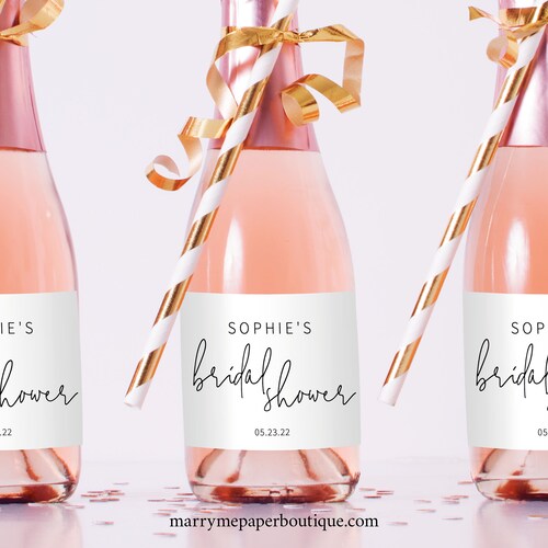 Mini Champagne Label Template Editable Printable Instant - Etsy