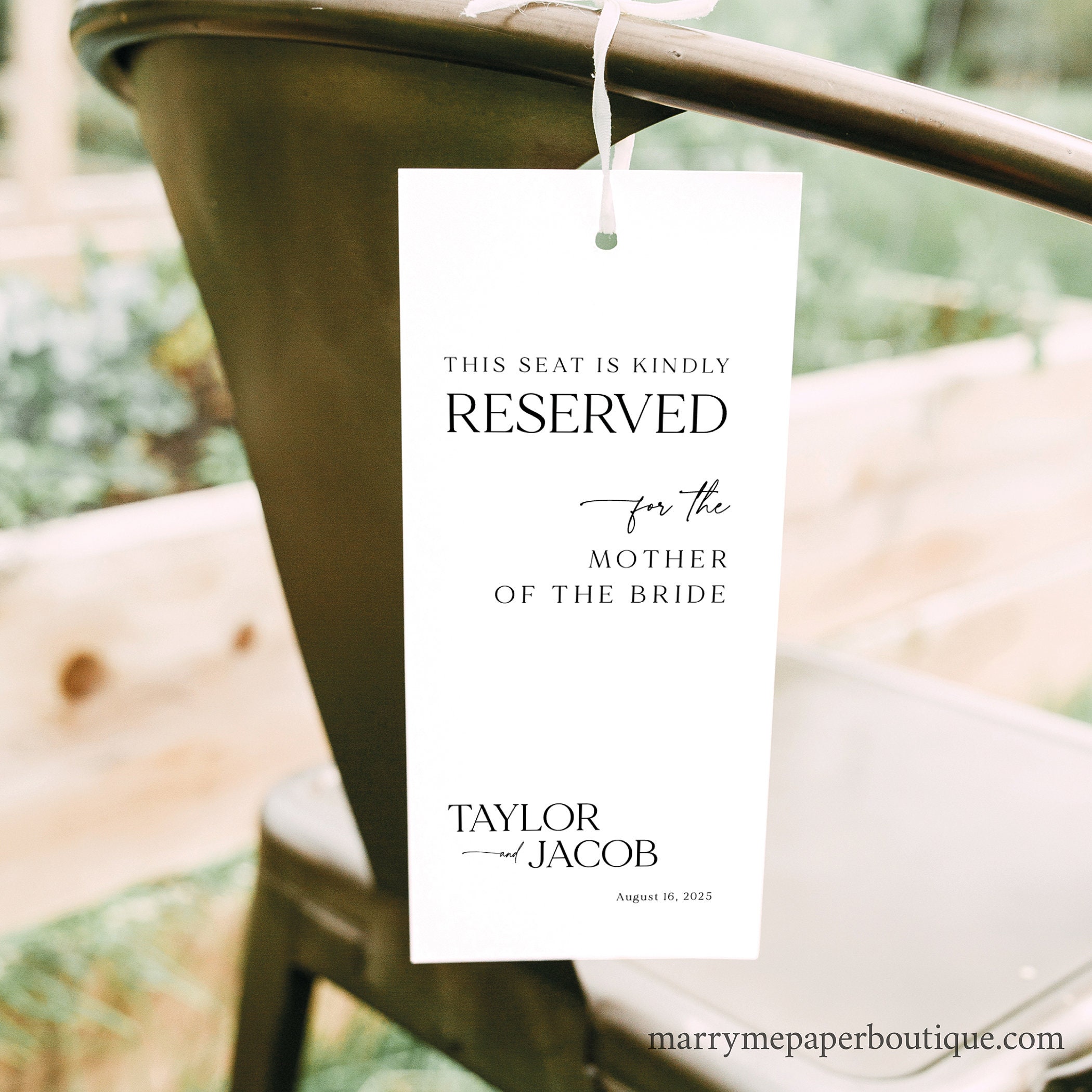 Reserved Seat Sign Template, Modern & Classic, Editable, Reserved Row Reserved Seat Sign Template, Modern & Classic, Editable, Reserved Row