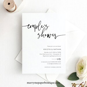 Couples Shower Invitation Template, Modern Contemporary, Simple Couples ...