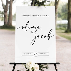 Wedding Welcome Sign Template, Modern Calligraphy, Templett Instant Download, Editable & Printable, Try Before Purchase