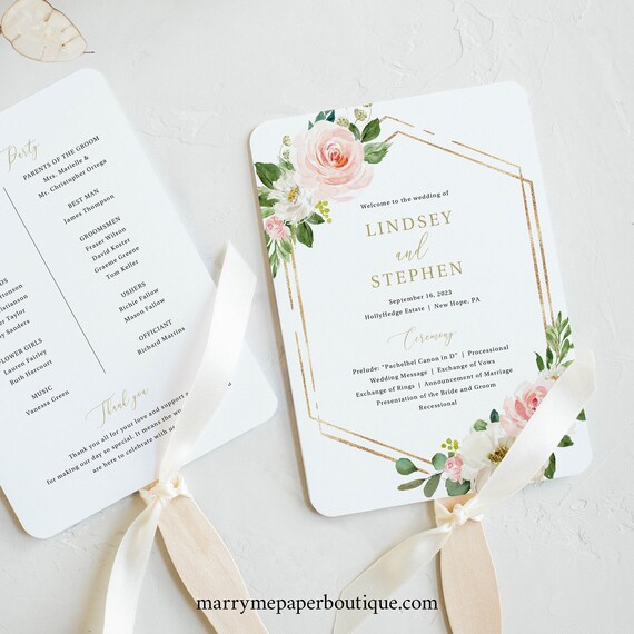 Wedding program 2024 fan template