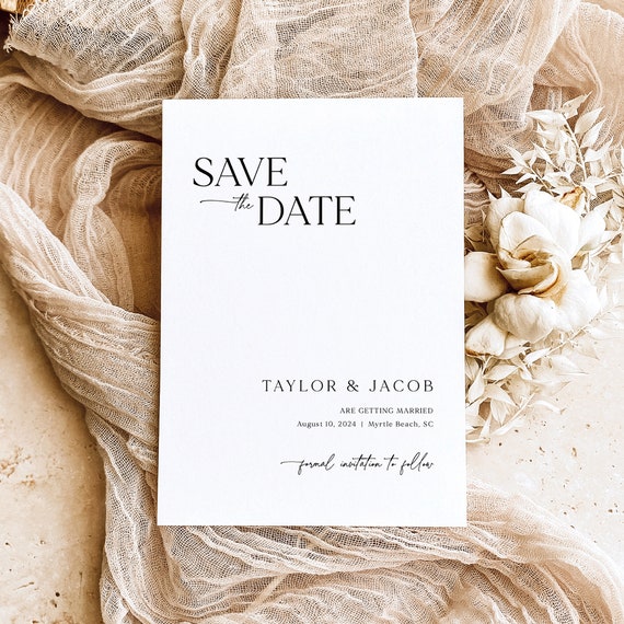 Save the Date Template, Modern & Classic, Editable, Modern Save The Date Card, Printable, Elegant, Templett INSTANT Download