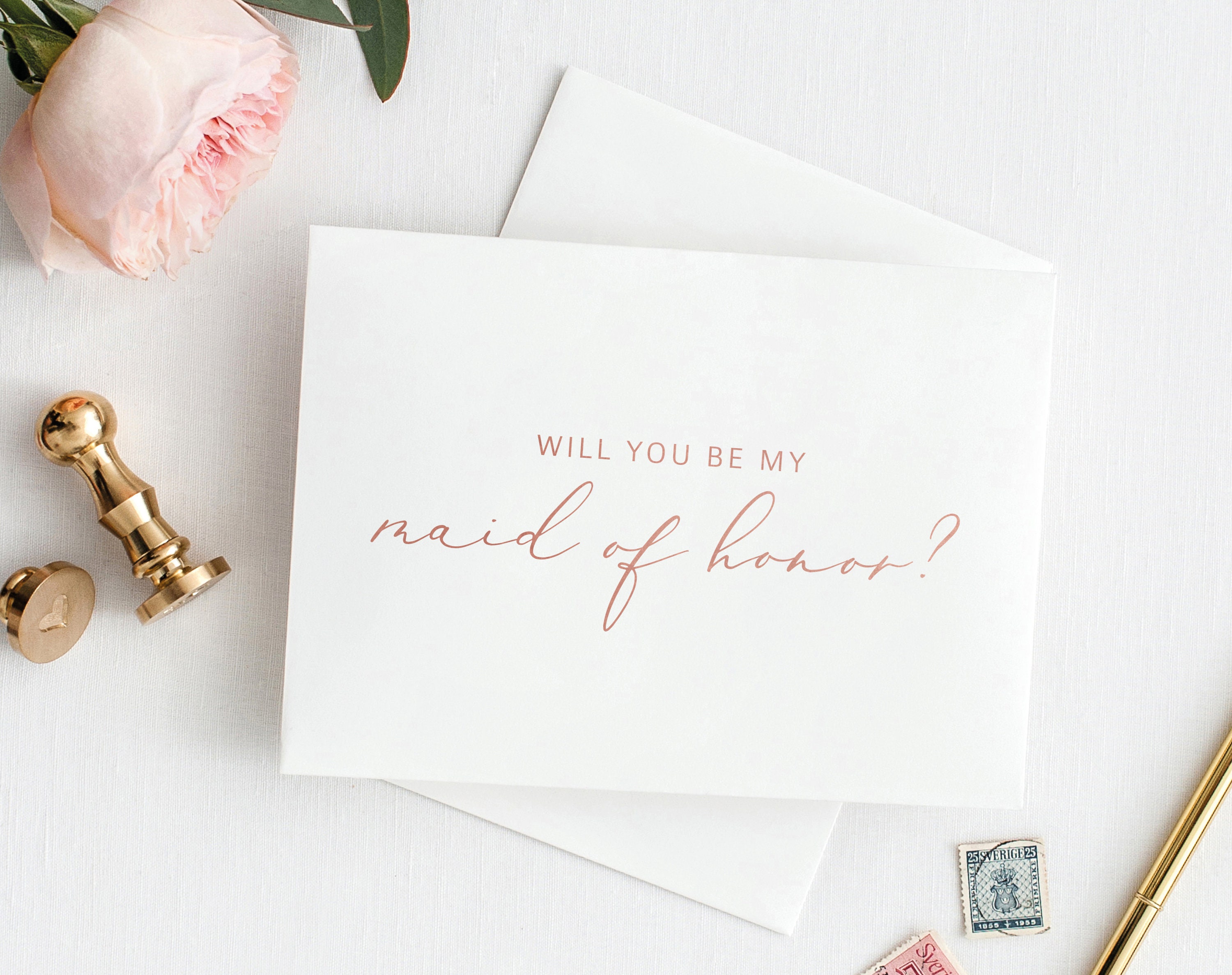 Will You Be My Maid of Honor Card Printable Maid of Honor Etsy