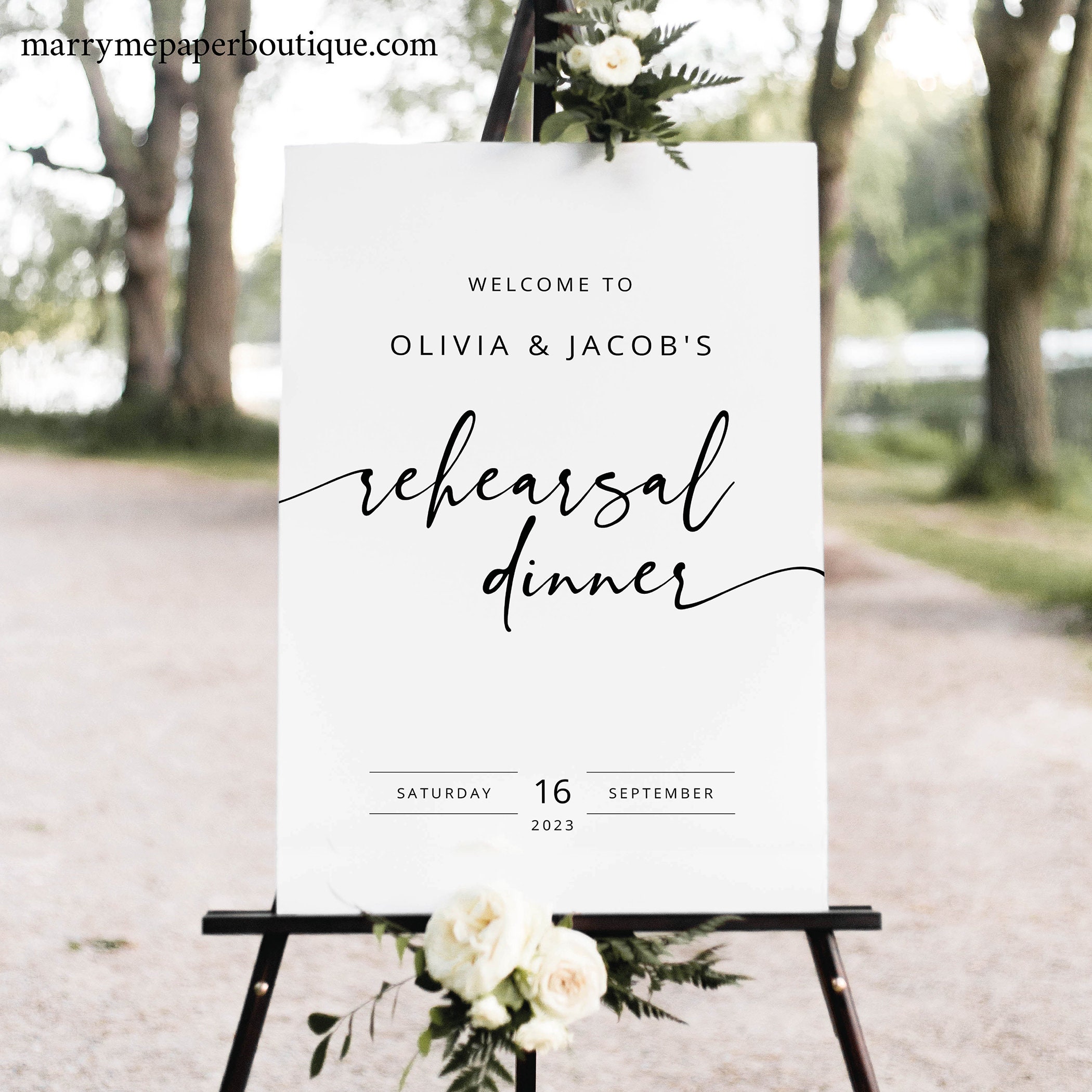 Rehearsal Dinner Welcome Sign Template, Modern Calligraphy, Printable Rehearsal Dinner Sign ...