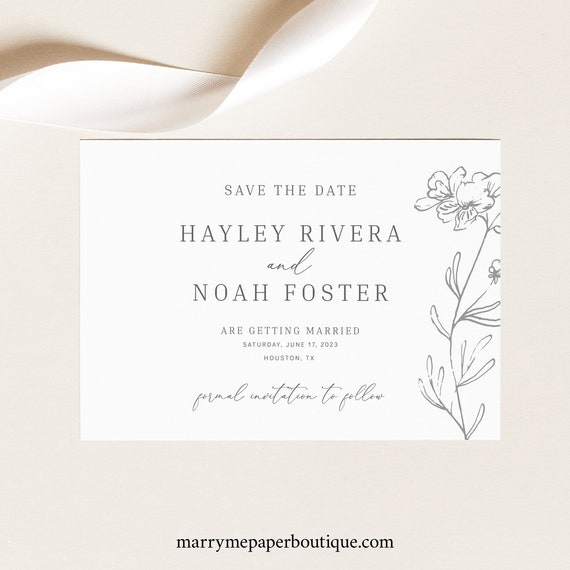 Save the Date Template, Elegant Floral, TRY BEFORE You BUY, Fully Editable Instant Download