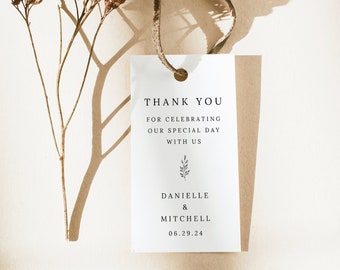 Thank You Favor Tag Template, Try Before Purchase,  Editable Instant Download, Formal Botanical