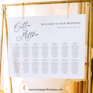 Wedding Seating Chart Template Elegant Calligraphy Wedding - Etsy