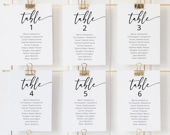 Wedding Seating Cards Template, Modern Calligraphy, Editable & Printable, Templett Instant Download, Try Before Purchase