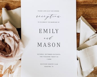 Reception Invitation Template, Editable Instant Download, Try Before Purchase, Formal & Elegant