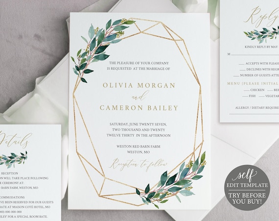 Try Before You Buy Invitation Set Template 100 Editable Etsy