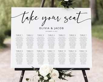 Wedding Seating Chart Template | Etsy