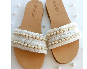 Bridal sandals, leather sandals, slides sandals, wedding sandals, bridesmaid sandals, summer sandals, Greek sandals, Luxurious Sandals, boho