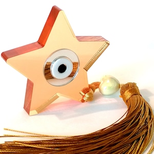 Evil eye home decor, evil eye Plexiglas, star ornament, star evil eye good luck charm, evil eye charm, Greek evil eye home decoration, gouri