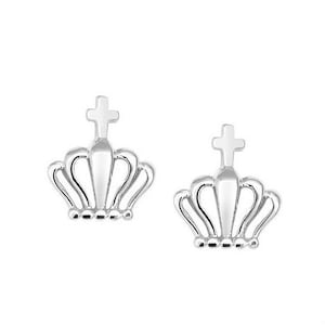 Crown earrings, crown silver 925 earrings, stud crown earrings, gift