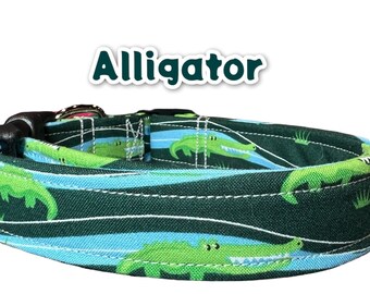 Alligator dog collar, dog collar, dog collar boy, dog collar girl, crocodile dog collar, side release collar, green dog collar, funny collar