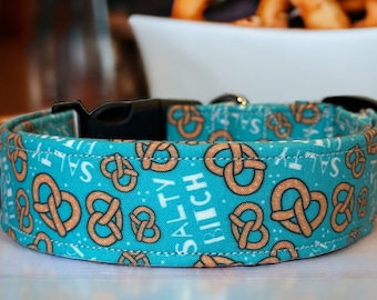 Salty bitch dog collar, funny dog collar, obscene dog collar, side release, adjustable, washable, fabric dog collar, handmade dog collar
