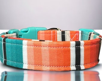 Fiesta striped dog collar, girl dog collar, boy dog collar, side release adjustable collar, washable dog collar, handmade dog collar