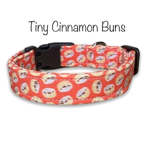 Cinnamon Roll Dog Collar: Funny Food Print, Adjustable, Washable