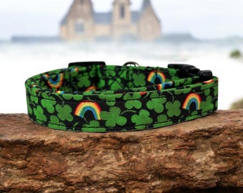 Clover dog collar, funny dog collar, handmade side release dog collar, girl dog collar, boy dog collar, custom adjustable dog collar