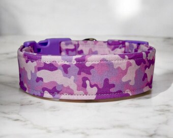 Pastel Purple camouflage dog collar, dog collar, handmade side release dog collar, funny dog collar, custom dog collar, washable, adjustable