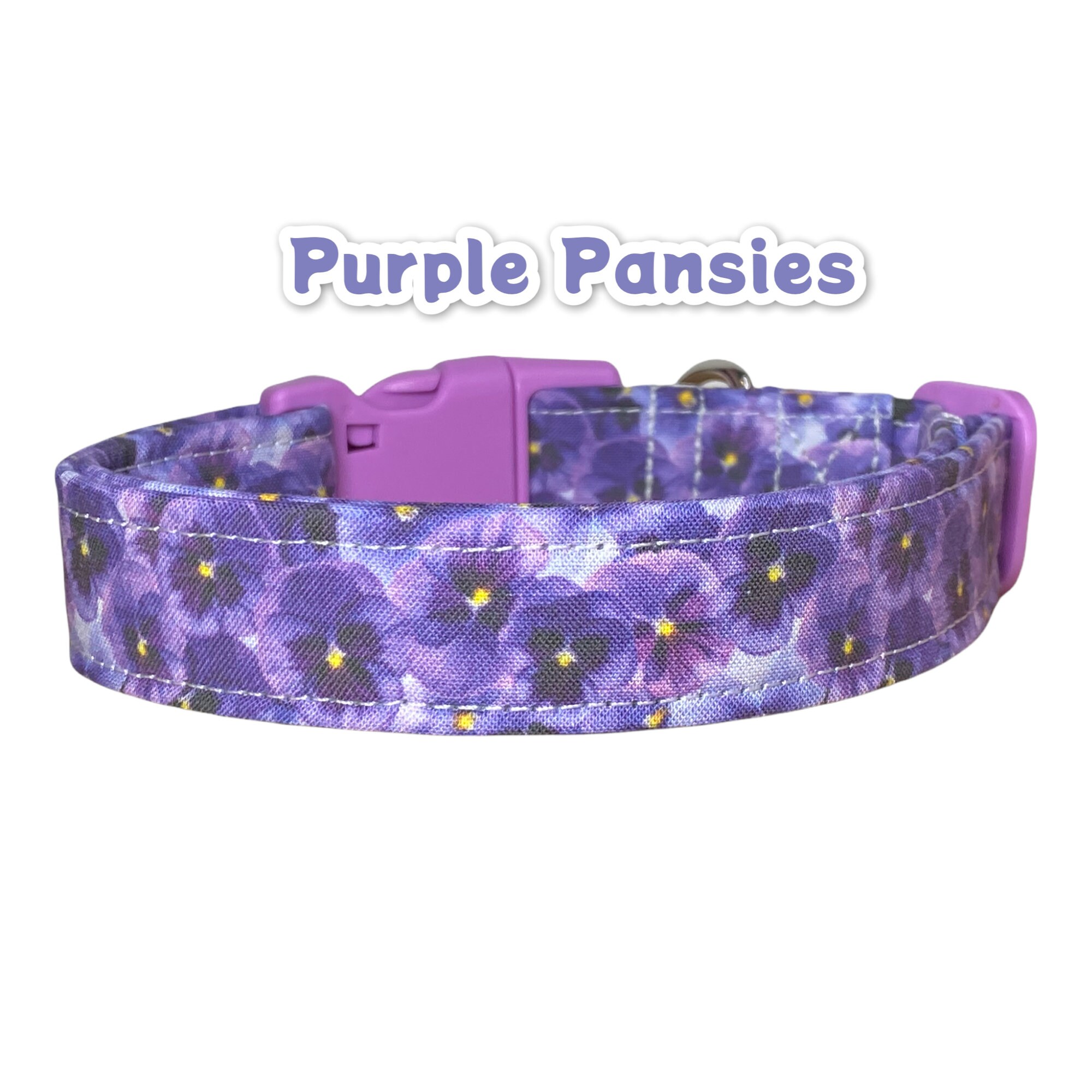 Purple flower cheap dog collar