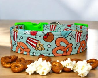 Carnival Food Dog collar, handmade side release dog collar, girl dog collar, boy dog collar, custom dog collar, washable, adjustable collar