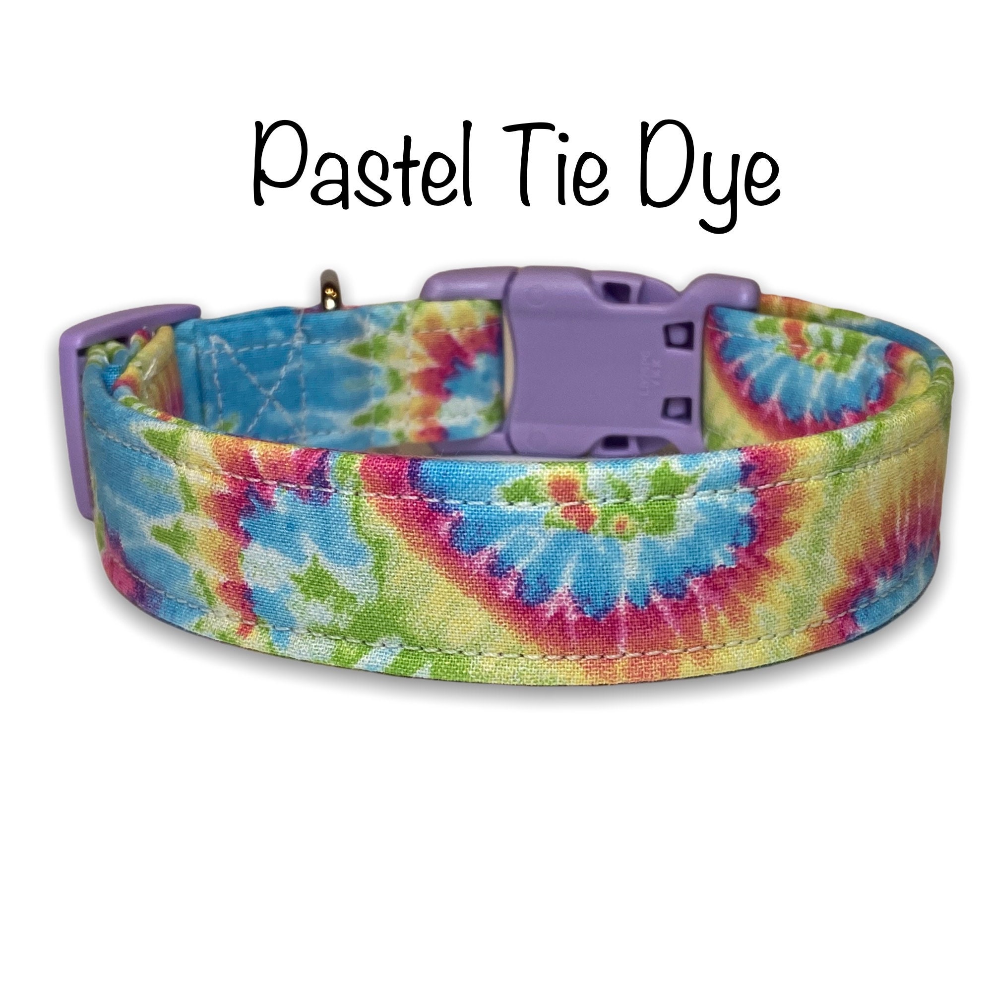 Pastel tie dye dog collar, dog collar, cat collar, tie dye, hippy dog