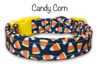 Candy corn dog collar, Halloween dog collar, cat collar, adjustable, washable, eco friendly collar, fall dog collar, candy corn,  Halloween