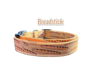 Breadstick dog collar, funny dog collar, food dog collar, girl dog collar, boy dog collar, handmade dog collar, custom dog collar, washable