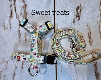 Dog harness, Harness and leash, step in harness, dog harness set, standard harness, roman dog harness, adjustable, cupcake dog harness,