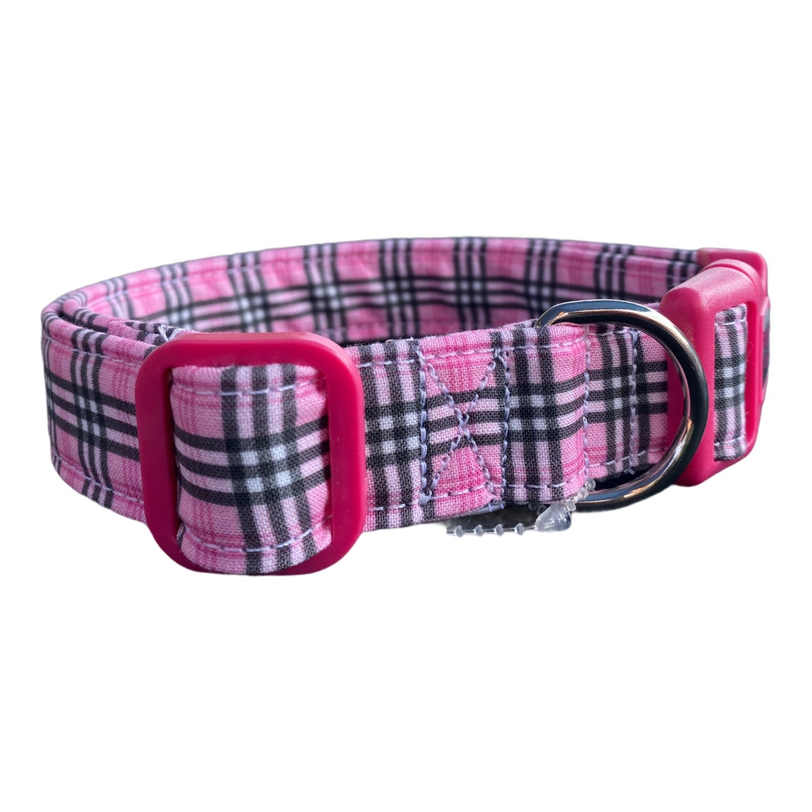 Pink Tartan Plaid Dog Collar Pink Plaid Adjustable Collar Etsy