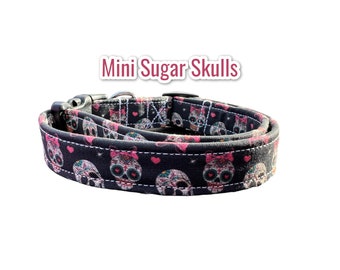 Sugar skull dog collar, dog collar, skull dog collar, girl dog collar, boy dog collar, handmade dog collar, custom dog collar, washable