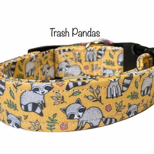 Raccoon dog collar, dog collar, funny dog collar, eco friendly collar, raccoon collar, cute dog collar, washable dog collar, cat collar