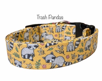 Raccoon dog collar, dog collar, funny dog collar, eco friendly collar, raccoon collar, cute dog collar, washable dog collar, cat collar