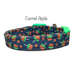 Carmel Apple Dog Collar: Funny Food Print, Adjustable, Washable, Funny Handmade Dog Collar