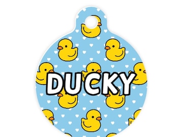Custom Pet Tag with Duck Design, Personalized Aluminum Dog Tag