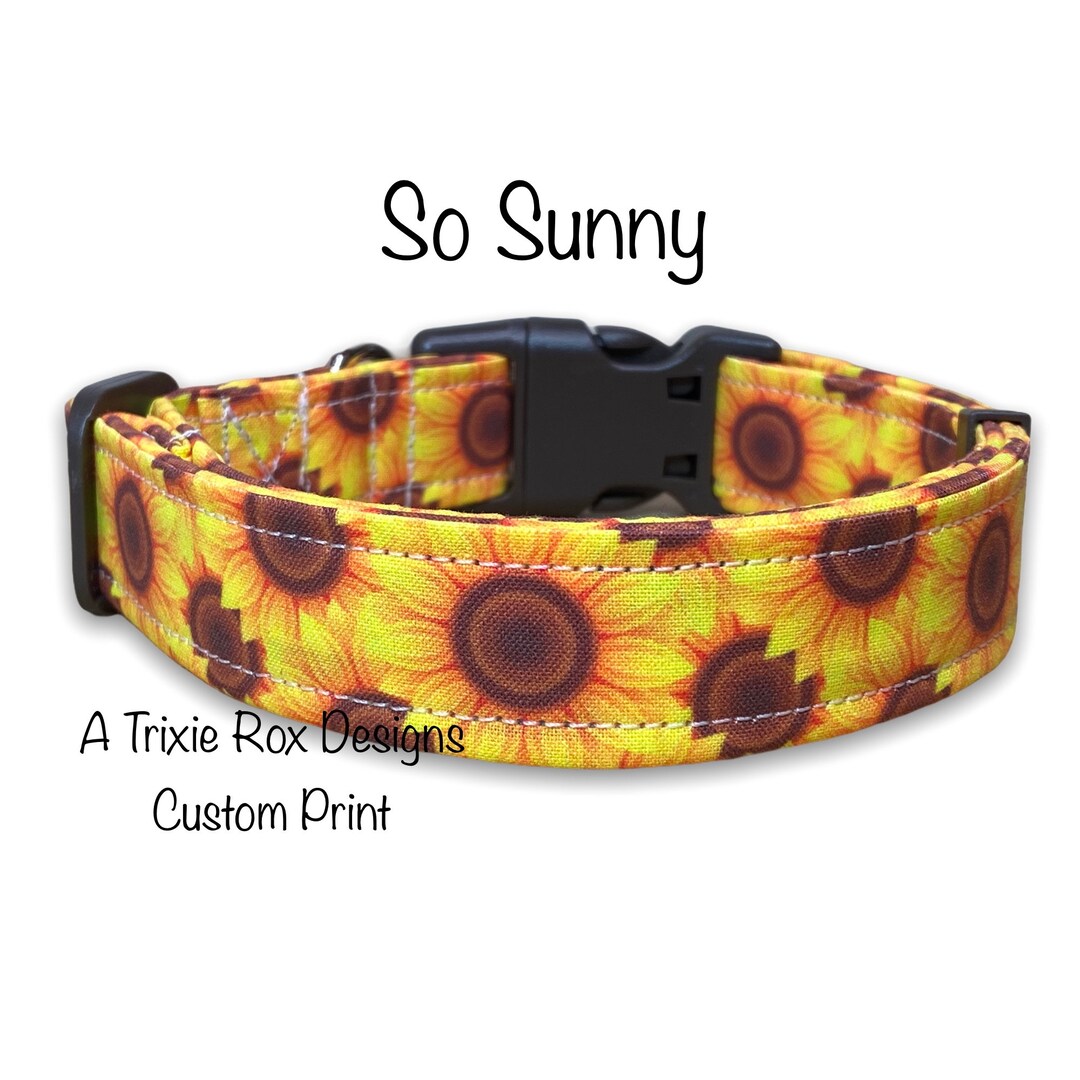 Sunflower Dog Collar Floral Dog Collar Sunflowers Cat Etsy