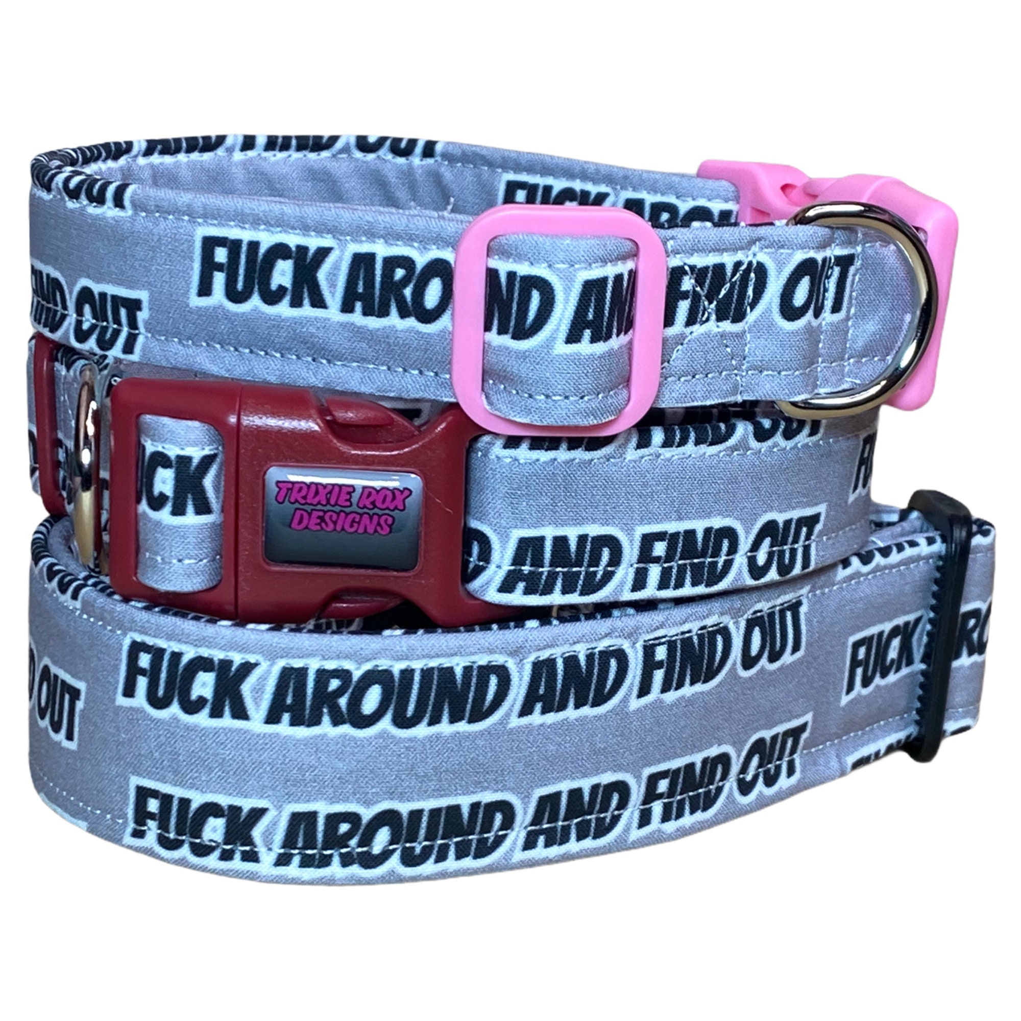 Fuck Around and Find Out Dog Collar Funny Dog Collar Obscene 