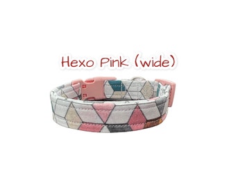 Geometric dog collar, girl dog collar, boy dog collar, handmade dog collar, custom collar, adjustable collar, side release, washable collar