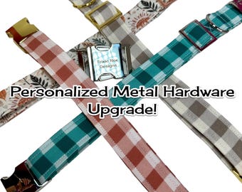 Engraved metal hardware buckle upgrade, metal side release upgrade, metal side release dog buckle, personalized dog collar buckle