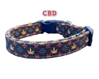 CBD dog collar, funny dog collar, designer dog collar, custom dog collar, handmade dog collar, boy dog collar, girl dog collar, cat collar