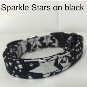 Dog Collar, dog collar girl, dog collar boy, martingale collar, adjustable collar, buckle dog collar, sparkle stars, sparkles, stars,