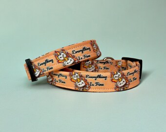 Marshmallow dog collar, funny dog collar, food dog collar, handmade dog collar, side release, adjustable collar, washable fabric dog collar