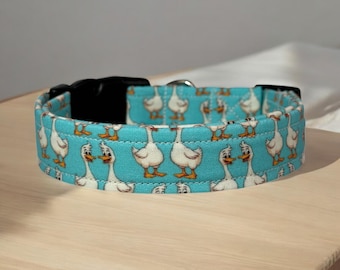 Silly Goose dog collar, dog collar, handmade side release dog collar, funny dog collar, custom dog collar, washable adjustable dog collar