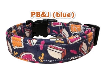 PB&J dog collar, peanut butter dog collar, jelly dog collar, funny dog collar, food dog collar, dog collar girl, fabric dog collar