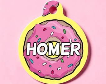 Donut Funny pet tag, dog tag, pet id tag, personalized pet tag, dog id tag, personalized dog tag, dog name tag, custom dog tag